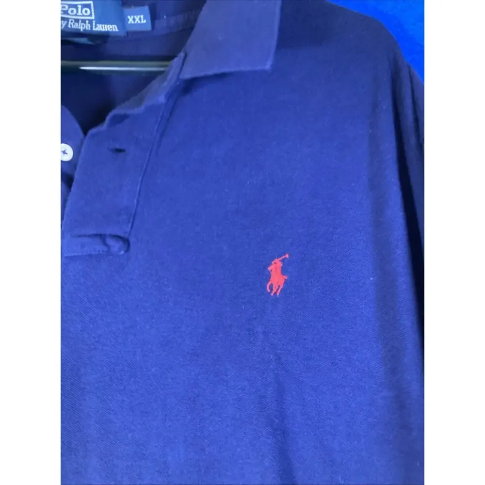 Polo By Ralph Lauren Men XXL Royal Blue Polo Shirt Short Sleeve red pony